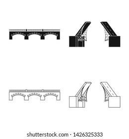 Vector design of connection and design symbol. Collection of connection and side vector icon for stock.