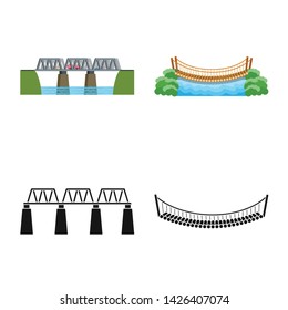 Vector design of connection and design symbol. Collection of connection and side stock symbol for web.