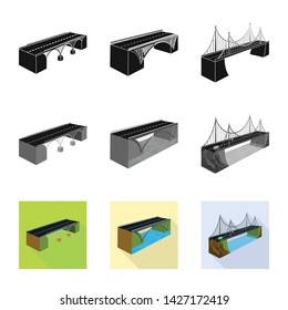 Vector design of connection and design symbol. Collection of connection and side stock symbol for web.