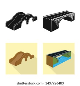 Vector design of connection and design symbol. Collection of connection and side stock vector illustration.
