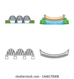 Vector design of connection and design symbol. Collection of connection and side stock vector illustration.
