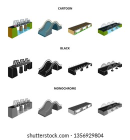 Vector design of connection and design symbol. Set of connection and side stock vector illustration.