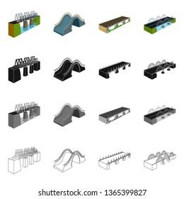 Vector design of connection and design symbol. Set of connection and side vector icon for stock.
