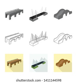 Vector design of connection and design symbol. Set of connection and side vector icon for stock.