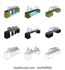 Vector design of connection and design symbol. Set of connection and side vector icon for stock.
