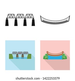 Vector design of connection and design symbol. Set of connection and side stock vector illustration.