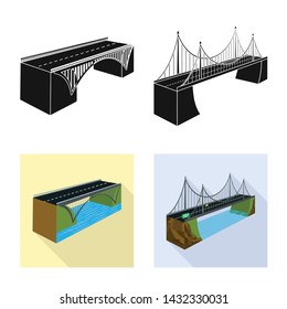 Vector design of connection and design symbol. Set of connection and side stock vector illustration.