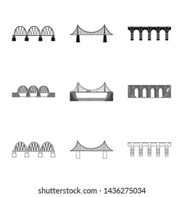 Vector design of connection and design symbol. Set of connection and side stock vector illustration.