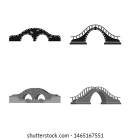 Vector design of connection and design symbol. Set of connection and side stock vector illustration.