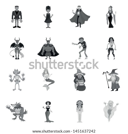 Vector design of consternation and horror sign. Set of consternation and hell stock vector illustration.