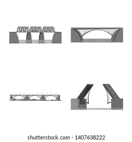 Vector design of design and construct logo. Collection of design and bridge stock symbol for web.