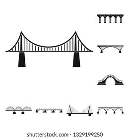 Vector design of construct and side icon. Set of construct and bridge vector icon for stock.