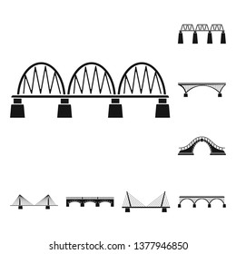 Vector design of construct and side icon. Collection of construct and bridge stock vector illustration.