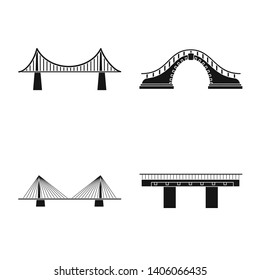 Vector design of construct and side icon. Collection of construct and bridge stock vector illustration.