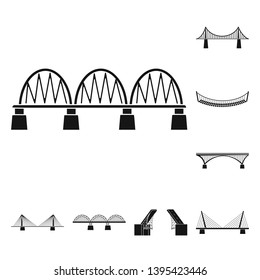 Vector design of construct and side logo. Collection of construct and bridge stock symbol for web.