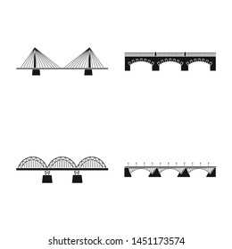 Vector design of construct and side sign. Collection of construct and bridge stock vector illustration.