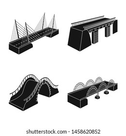 Vector design of construct and side sign. Set of construct and architecture stock vector illustration.