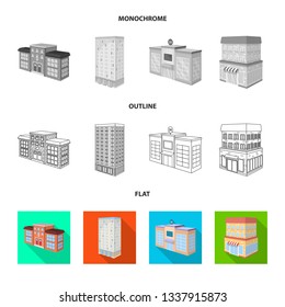 Vector design of construction and building icon. Collection of construction and estate stock vector illustration.
