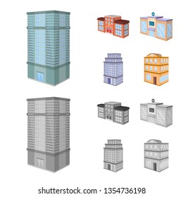 Vector design of construction and building icon. Collection of construction and estate vector icon for stock.