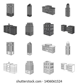 Vector design of construction and building logo. Collection of construction and estate stock vector illustration.