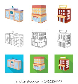 Vector design of construction and building logo. Set of construction and estate stock vector illustration.