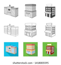 Vector design of construction and building logo. Set of construction and estate vector icon for stock.