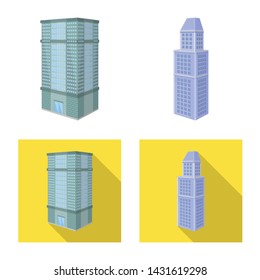 Vector design of construction and building logo. Collection of construction and estate stock symbol for web.