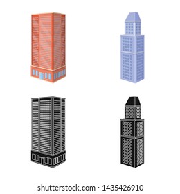 Vector design of construction and building logo. Set of construction and estate stock vector illustration.