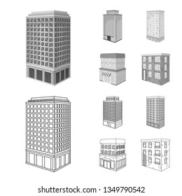 Vector design of construction and building sign. Collection of construction and estate stock vector illustration.