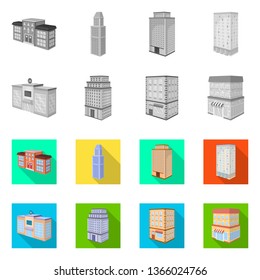 Vector design of construction and building sign. Collection of construction and estate stock vector illustration.