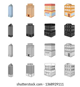 Vector design of construction and building sign. Collection of construction and estate stock vector illustration.