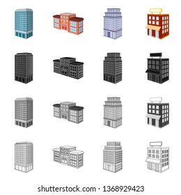 Vector design of construction and building sign. Set of construction and estate vector icon for stock.