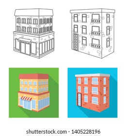 Vector design of construction and building sign. Set of construction and estate stock vector illustration.
