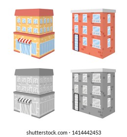 Vector design of construction and building sign. Collection of construction and estate stock vector illustration.