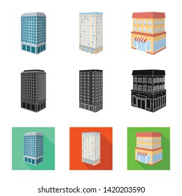 Vector design of construction and building sign. Set of construction and estate stock vector illustration.