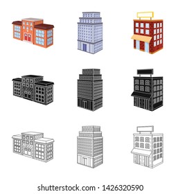 Vector design of construction and building sign. Collection of construction and estate stock vector illustration.