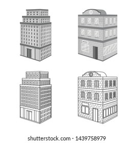Vector design of construction and building sign. Set of construction and estate stock symbol for web.