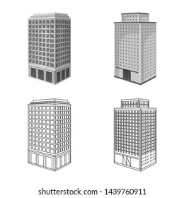 Vector design of construction and building sign. Set of construction and estate stock symbol for web.