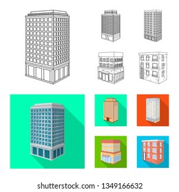 Vector design of construction and building symbol. Set of construction and estate stock vector illustration.