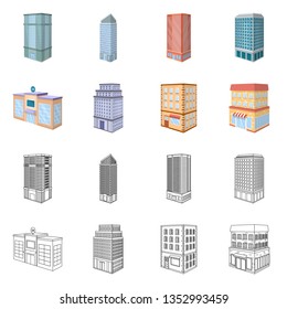 Vector design of construction and building symbol. Set of construction and estate vector icon for stock.