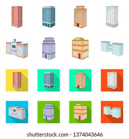 Vector design of construction and building symbol. Collection of construction and estate stock vector illustration.