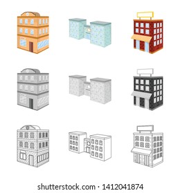 Vector design of construction and building symbol. Set of construction and estate vector icon for stock.