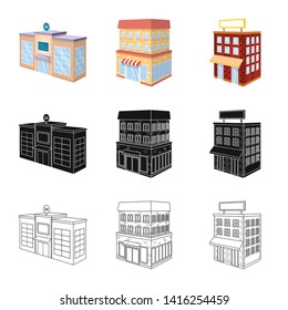 Vector design of construction and building symbol. Collection of construction and estate stock vector illustration.