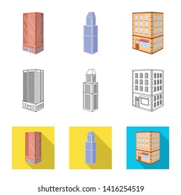 Vector design of construction and building symbol. Collection of construction and estate vector icon for stock.