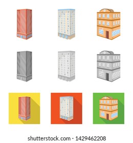 Vector design of construction and building symbol. Set of construction and estate stock symbol for web.
