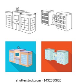 Vector design of construction and building symbol. Set of construction and estate stock symbol for web.