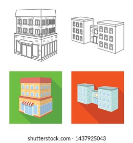 Vector design of construction and building symbol. Collection of construction and estate vector icon for stock.