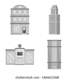 Vector design of construction and city logo. Collection of construction and center stock vector illustration.