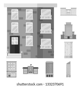 Vector design of construction  and city symbol. Set of construction  and center vector icon for stock.