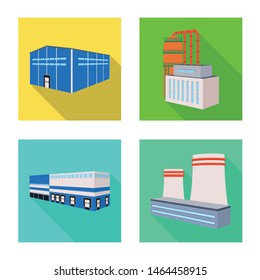 Vector design of construction and equipment logo. Set of construction and manufacturing stock symbol for web.